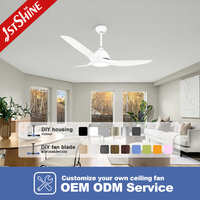 Ventilateur de plafond 1stshine 64 pouces avec pales en ABS, réversibles, en plastique rustique, assistant vocal, qualité professionnelle, pour la décoration intérieure