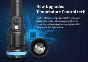 Xtar D40 Chuyên Nghiệp 21700 Có Thể Sạc Lại Mạnh Mẽ Dưới Nước 4-77 Độ Zoom Chùm Góc Scuba Torch Lặn Đèn Pin - Product Image 2