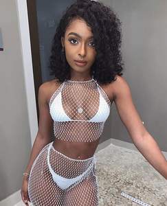 Cadena Corporal de Cristal con Pedrería Sexy para Lencería, Brillante, para Traje de Baño, Tejida a Mano, con Diseño de Red de Pescado, para Bikini, Blusa o Falda - Product Image 5