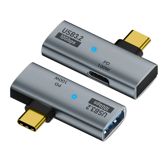 2-in-1 100W PD Fast Charging C 3.2 OTG Splitter USB C USB 3.2 Adapter Converter for Phone15 Tablet Macbook Power Supply Adapter
