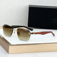 Lunettes de soleil de luxe vintage à petite monture carrée, design sans monture en métal, verres UV400 dégradés pour la conduite et les vacances