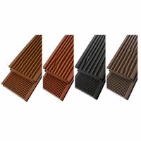 Plancher extérieur en WPC massif 140x20mm, résistant aux UV, grain de bois, imperméable, ignifuge B1, emboîtable, aspect teck, pour jardin