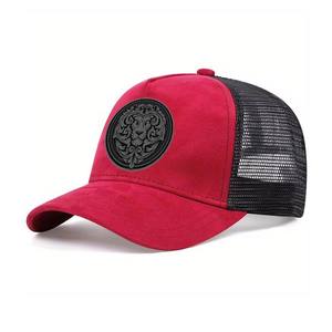 Gorra de camionero de malla de 5 paneles de gamuza con logotipo personalizado de alta calidad, tela transpirable, moda Hip Hop elegante para actuación en la playa al aire libre - Product Image 3