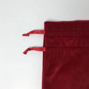 Custom logo Printed Soft Velvet <b>Drawstring</b> <b>Pouch</b> Red Color Dust Bag Shoes for logo Printed - Product Image 5