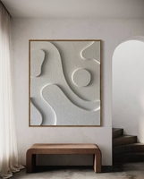 Art mural minimaliste personnalisé abstrait en relief texturé 3D Décor sculptural Boho Wabi-Sabi Peinture pour la maison Salon