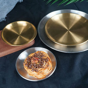 Vaisselle de luxe de style européen, vaisselle ronde en acier inoxydable, plats et assiettes, ensembles de vaisselle pour hôtel et restaurant - Product Image 2