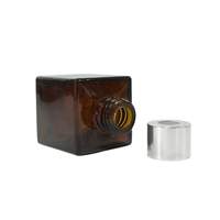 Bouteilles diffuseur en verre ambré carrées de luxe de 100 ml et 200 ml avec bâtonnets et roseaux, bouteille diffuseur en verre carrée vide, emballage en carton