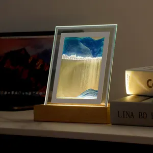 3D светильник с текучим песком, песочные часы, светодиодная лампа, светильник для рисования с песком, ночник для подарка