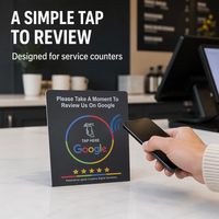 Support de table NFC Google Review en acrylique avec code QR pour les entreprises, restaurants, cafés, hôtels – Optimisez les avis clients