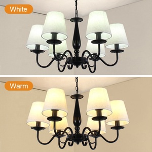 Lámpara colgante de vela de tela Vintage personalizada al por mayor, candelabro Art <span class=keywords><strong>Deco</strong></span> de hierro clásico para Hotel y cafetería - Product Image 3