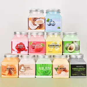 100% 자연적인 철저한 Vegan 주의자 500ml 깊은 청소 온화한 떨어지게 하는 얼굴 몸은 피부 활성화를 위한 크림 목욕 소금을 제거합니다, 희게하는