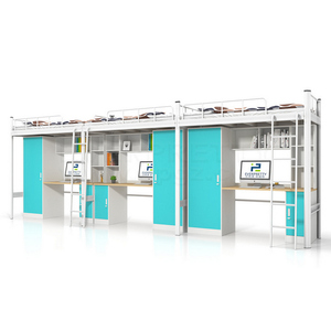 2 Decker Triple Letti <span class=keywords><strong>A</strong></span> Castello di Metallo con Tavola di Legno per I Bambini - Product Image 6