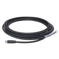 Conector Circular M8 de 6 Pines, Codificado, Impermeable IP67, Recto, Hembra, Arnés de Cableado de Alimentación, Sin Blindaje, Modulable, 2A, Automotriz
