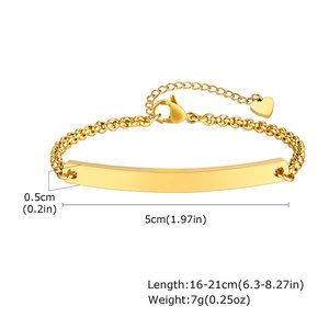 Pulsera y brazalete de moda de acero inoxidable 316L resistente al agua y al deslustre, chapado en oro de 14K y 18K, ajustable, para mujer. - Product Image 6