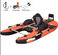 Bateau gonflable robuste pour la pêche et le rafting, 1 ou 2 places, moteur en option