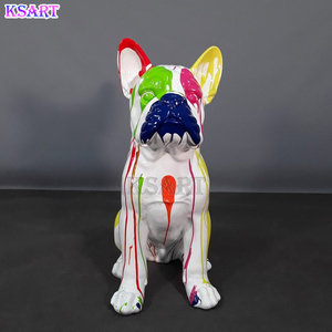<span class=keywords><strong>Bulldog</strong></span> Negro, Estilo Europeo y Americano, Perro Pintado con Graffiti, Joyería, Exhibición Creativa para Tiendas, Artesanía de Resina - Product Image 5