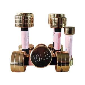 Conjunto de Halteres de Ouro de 1-10 kg Alta Qualidade em Aço Inoxidável Ajustável - Product Image 4