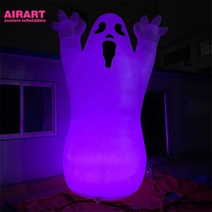 Decoración Luminosa Inflable <span class=keywords><strong>de</strong></span> Fantasmas <span class=keywords><strong>de</strong></span> Halloween. Fantasma Inflable Regordete para Eventos <span class=keywords><strong>de</strong></span> Halloween - Product Image 1