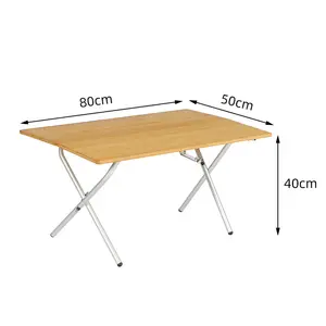 Mesa dobrável para piquenique ao ar livre, mesa de centro portátil de bambu rápida para acampamento