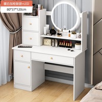 Miroir de coiffeuse moderne à LED écologique, vente chaude 2026, avec tiroir de rangement rotatif rétractable de grande capacité pour le maquillage