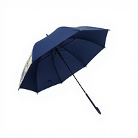 Parapluie Droit Publicitaire de Luxe à Ouverture Automatique Légère, Revêtement PU, Poignée en J, Marque Exécutive, Idéal Voyage