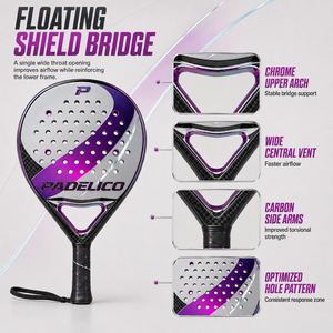 Raqueta de <span class=keywords><strong>Pádel</strong></span> con Brazos Laterales de Carbono, Ventilación <span class=keywords><strong>Central</strong></span> Amplia y Patrón de Orificios Optimizado, Fabricante Profesional - Product Image 2