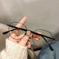 QUEJOEY, nuevas gafas ópticas redondas de color té con leche para mujer, gafas de estilo coreano con bloqueo de luz azul, ultraligeras