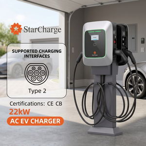 Station de recharge intelligente pour véhicules électriques MID-Certified Starcharge Saturn 44kW Dual 22kW AC Charger IP55 IK10 OCPP 16J Precision Destination - Product Image 1