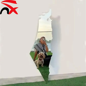 Custom Unique Design 30*90cm Mirror Acrylic Unbreakable Long Wall Mirror Palestine Map with Durable Adhesion