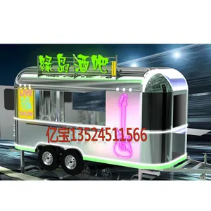 5.5m long mobile food trailer cotton candy machine pizza oven bread oven trailer for fast food/food trailer cart for sale crepe