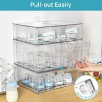 Organizador de Cosméticos Transparente de PET de 12 Pulgadas, Caja de Almacenamiento de Escritorio Desmontable de Gran Capacidad, Caja de Maquillaje de Ensamblaje DIY