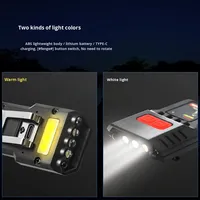 Lampu induksi memancing malam, senter depan LED tahan air klip topi pengisian USB Mini dan ringkas