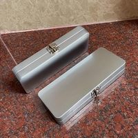 Caja de Almacenamiento de Metal Personalizada con Logotipo, Caja Rectangular Portátil con Tapa Abatible para Billetes, Cosméticos y Artículos de Oficina