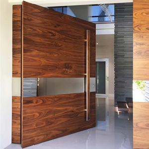 Porte d'entrée extérieure en bois de style grille, fabriquée sur mesure en Chine - Porte pivotante de sécurité pour <span class=keywords><strong>maison</strong></span>/appartement - Product Image 5