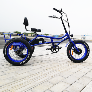 Tricycle électrique 20 pouces avec moteur 500W, pneus larges, trois roues, tricycle électrique <span class=keywords><strong>cargo</strong></span> pour adultes avec panier, vélo électrique à 3 roues - Product Image 1