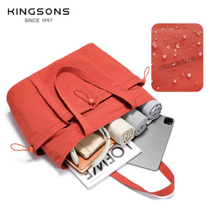 Kingsons Women's Tote Bag Red Water Resistant Nylon Crossbody Bag Everyday Casual Use - Product Image 2