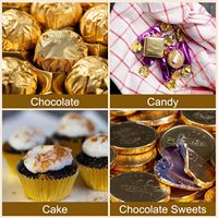 100 Uds 8x8CM DIY alimentos láminas de aluminio hojas de papel de embalaje Embalaje para Chocolate caramelo boda fiesta cumpleaños regalo Decoración