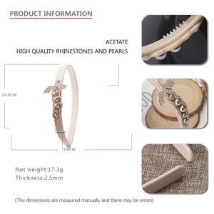 Accessoires de boutique Bandeau de la série Pea Pod Bandeau de femmes en acétate français Collocation strass perle chère - Product Image 2