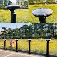 Borne solaire LED IK10 IP65 en aluminium anti-vandalisme, compatible ciel étoilé, avec détecteur de mouvement PIR, garantie 5 ans, pour aménagement paysager