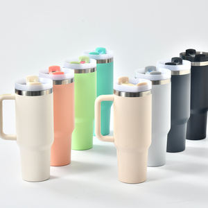 Gobelet isotherme sous vide 40oz avec poignée et couvercle, revêtement ionique coloré arc-en-ciel, revêtement poudré, entrepôt USA - Product Image 3