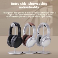 Nouveau modèle 2026 – Casque sans fil rétro supra-auriculaire 5.4 avec annulation active du bruit, idéal pour le gaming et l'e-sport, en vinyle de classe S, son sans perte