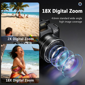 Caméra de vlogging 5K 80MP avec WiFi, webcam, lumière LED, zoom 18X, écran 3 pouces, appareil photo numérique pour YouTube et photographie - Product Image 2