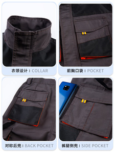 Vêtements de <span class=keywords><strong>Travail</strong></span> Homme <span class=keywords><strong>Combinaison</strong></span> Salopette Blouse Veste Pantalon de <span class=keywords><strong>Travail</strong></span> de Sécurité Uniforme pour Mécanicien et Bâtiment - Product Image 6