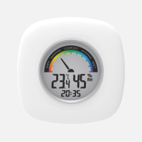 Termometer higrometer, pengukur suhu dalam ruangan tampilan nyaman termometer Digital elektrik Desktop ruangan