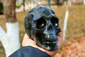 Cráneo de Labradorita Brillante, Cristal Natural Pulido, Piedra de Curación con Fuerte Energía Luminosa, Decoración para el Hogar, Colección, Venta al Por Mayor - Product Image 3