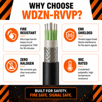 Câble de commande blindé résistant au feu WDZN-RYYP LSZH 300/500V, multiconducteurs en cuivre toronné, IEC 60331