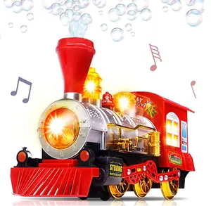 Mainan Kereta Elektrik Anak Laki-laki dan Perempuan, Mainan Kereta Listrik Lokomotif Tiup Gelembung dengan Tonjolan Yang Bergerak untuk Anak Laki-laki dan Perempuan
