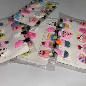 مجموعة مشابك شعر لطيفة وصغيرة للأطفال الصغار، دبابيس شعر بتصميم الآيس كريم وقوس قزح والأميرة ووحيد القرن، إكسسوارات شعر للأطفال، مشبك شعر من السيليكون - Product Image 2