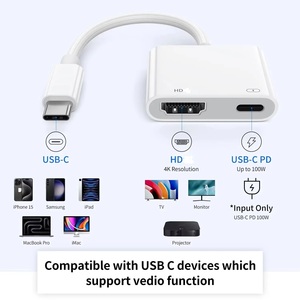 Adaptador TIPO <span class=keywords><strong>C</strong></span> a HDTV Adaptador AV digital de tipo 2, Conector de pantalla 4K para monitor de proyector iP15 a HDTV - Product Image 3