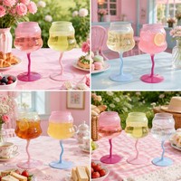 Vintage S Cup Macaron couleur cristal verre gobelet à vin fait à la main Transparent bouteille de vin rouge avec conception de torsion Unique